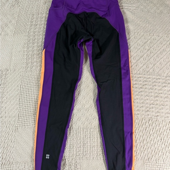 Sweaty Betty Power Colorblock 7/8 Length Yoga Workout Leggings Black Purple 4 - Picture 7 of 7